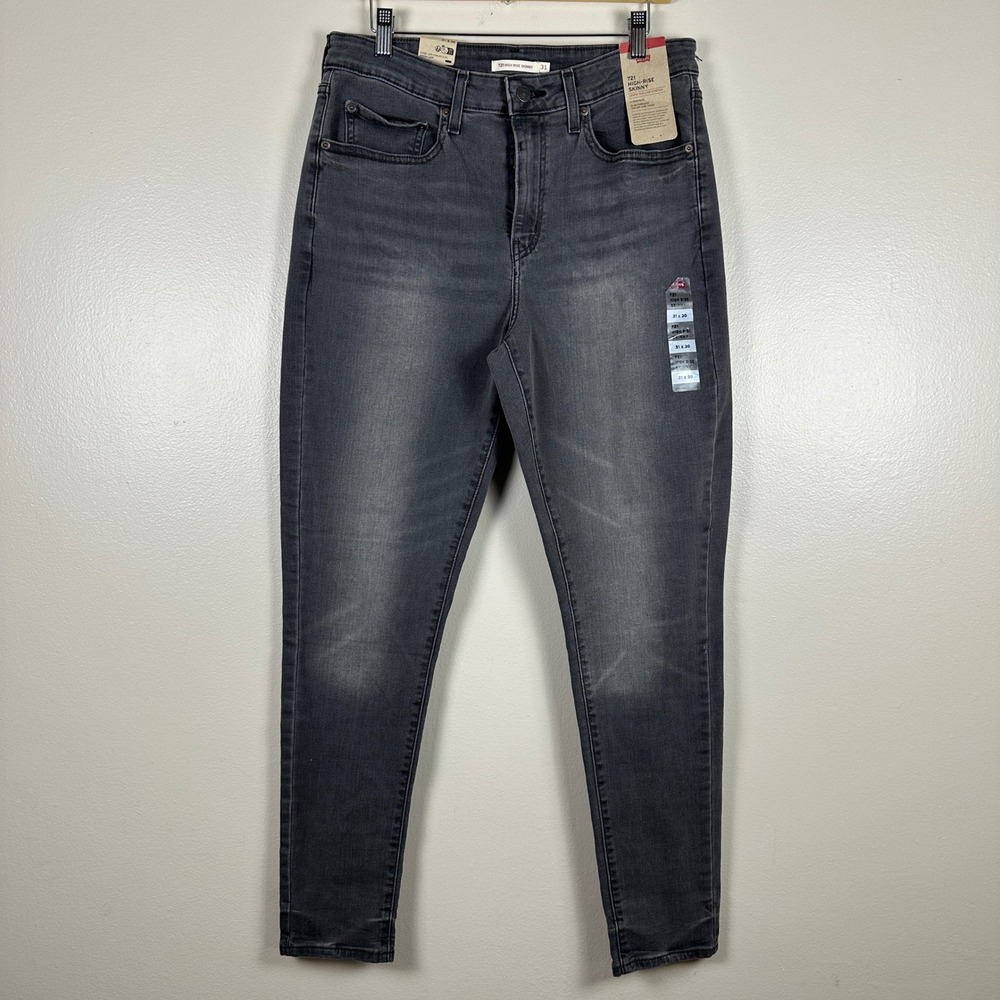 Levi's Women's 31 721 High Rise Skinny Jeans Gray Stellar Stretch y2k NEW